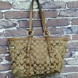 Coach signature shoulder bag.